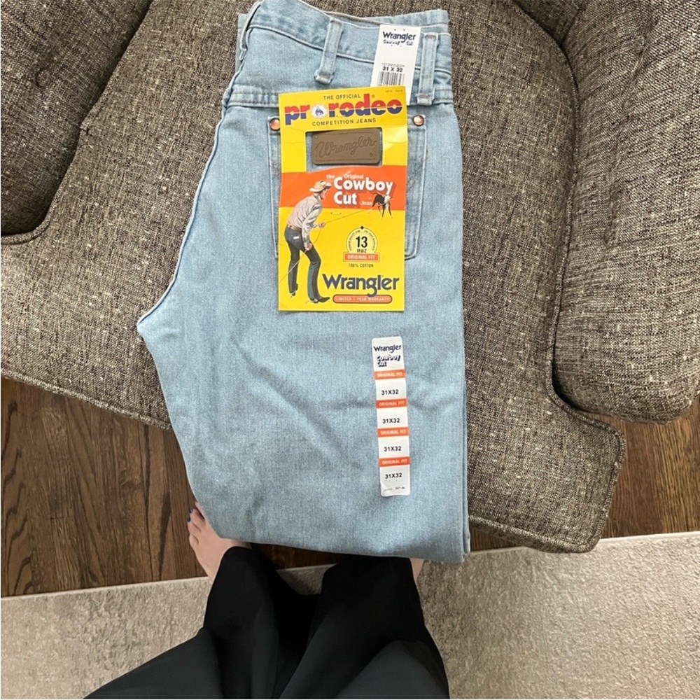 Wrangler Men's Cowboy Cut Light Blue Jeans - Picture 3 of 3